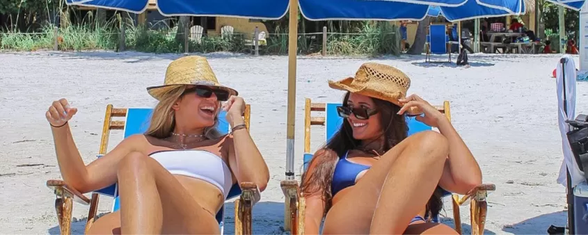 Friends relaxing on beach